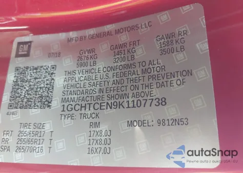 2019 Chevrolet Colorado Lt from USA, damaged, VIN 1GCHTCEN9K1107738